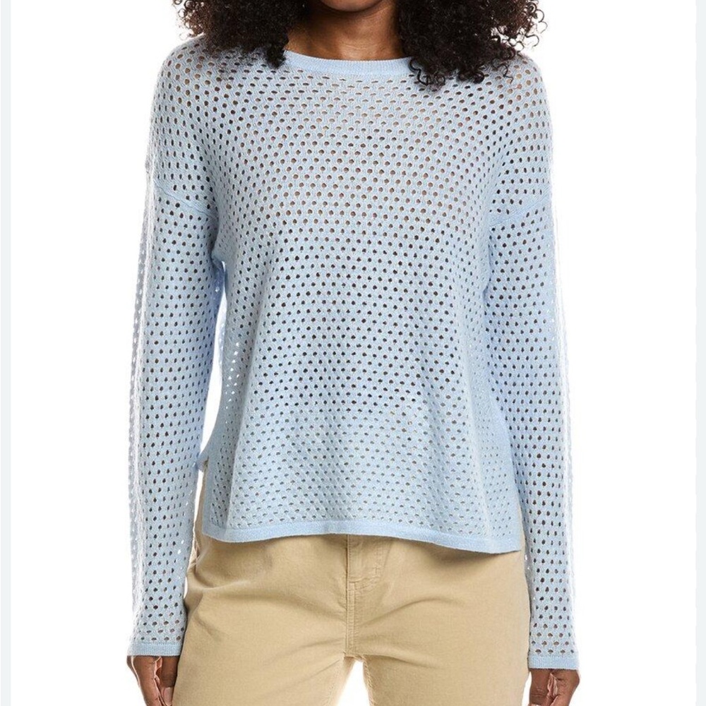 J.McLaughlin Philomena Cashmere Linen Light Blue Sweater